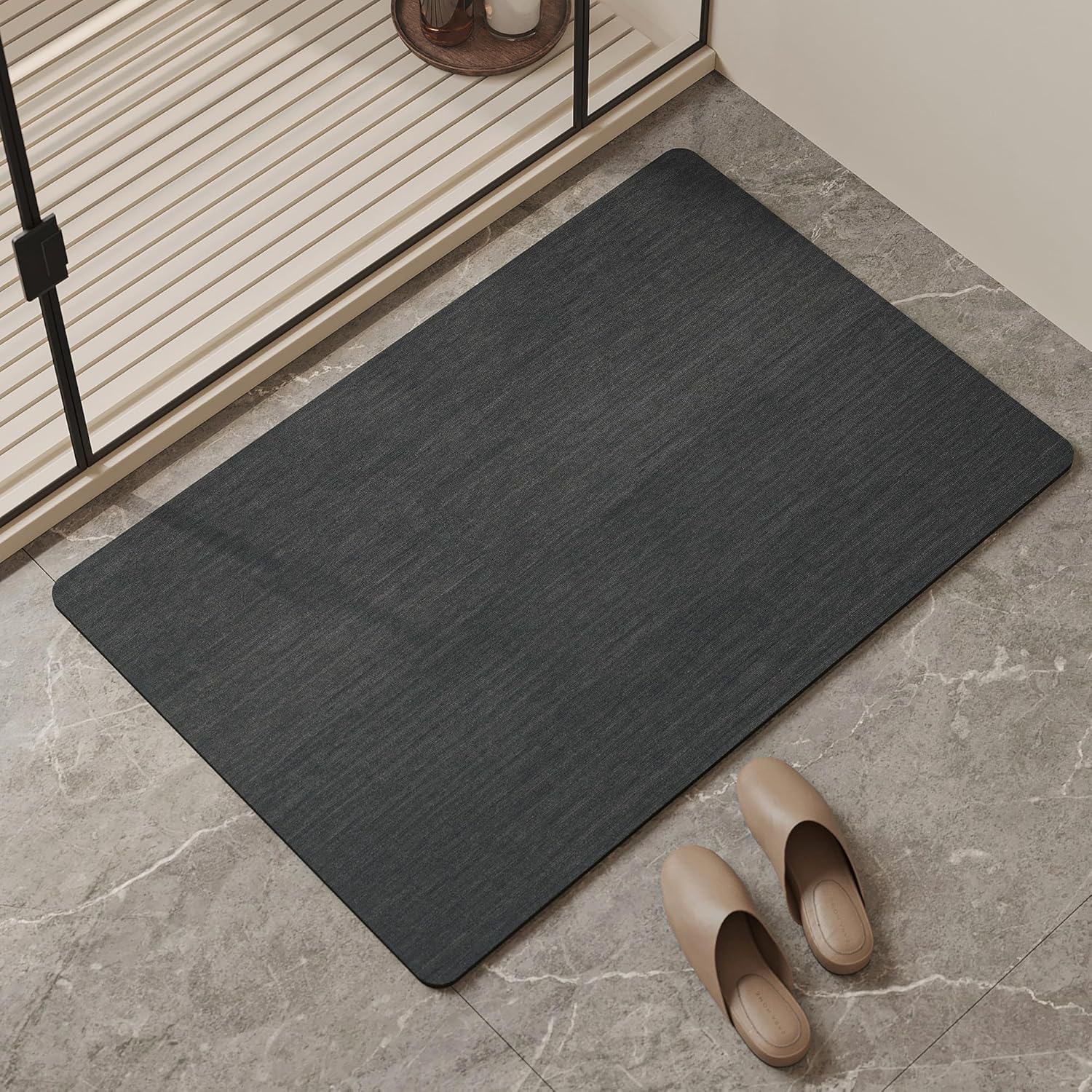 Light Grey Thin Non-Slip Bath Mat