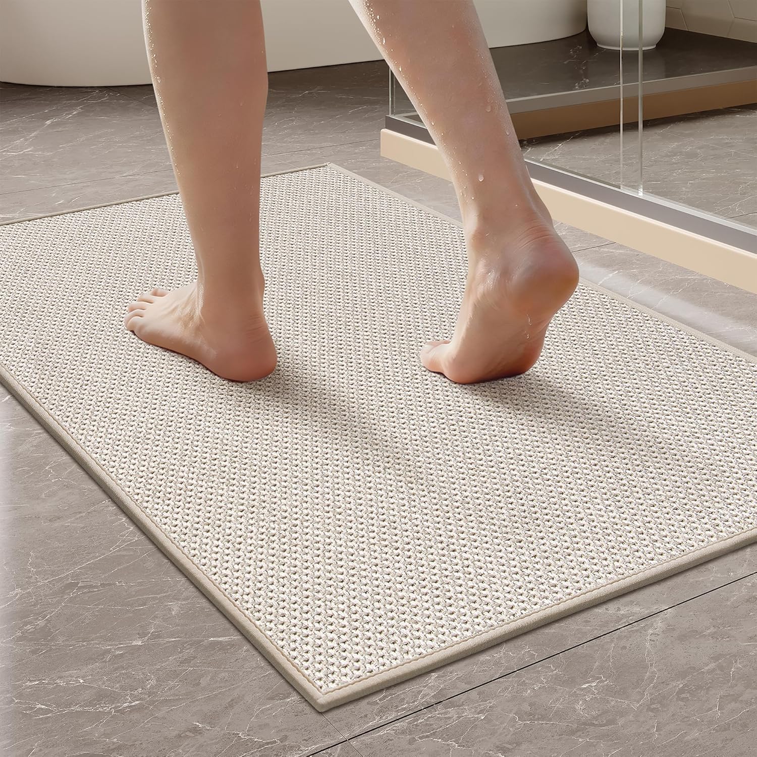Light Grey Thin Non-Slip Bath Mat