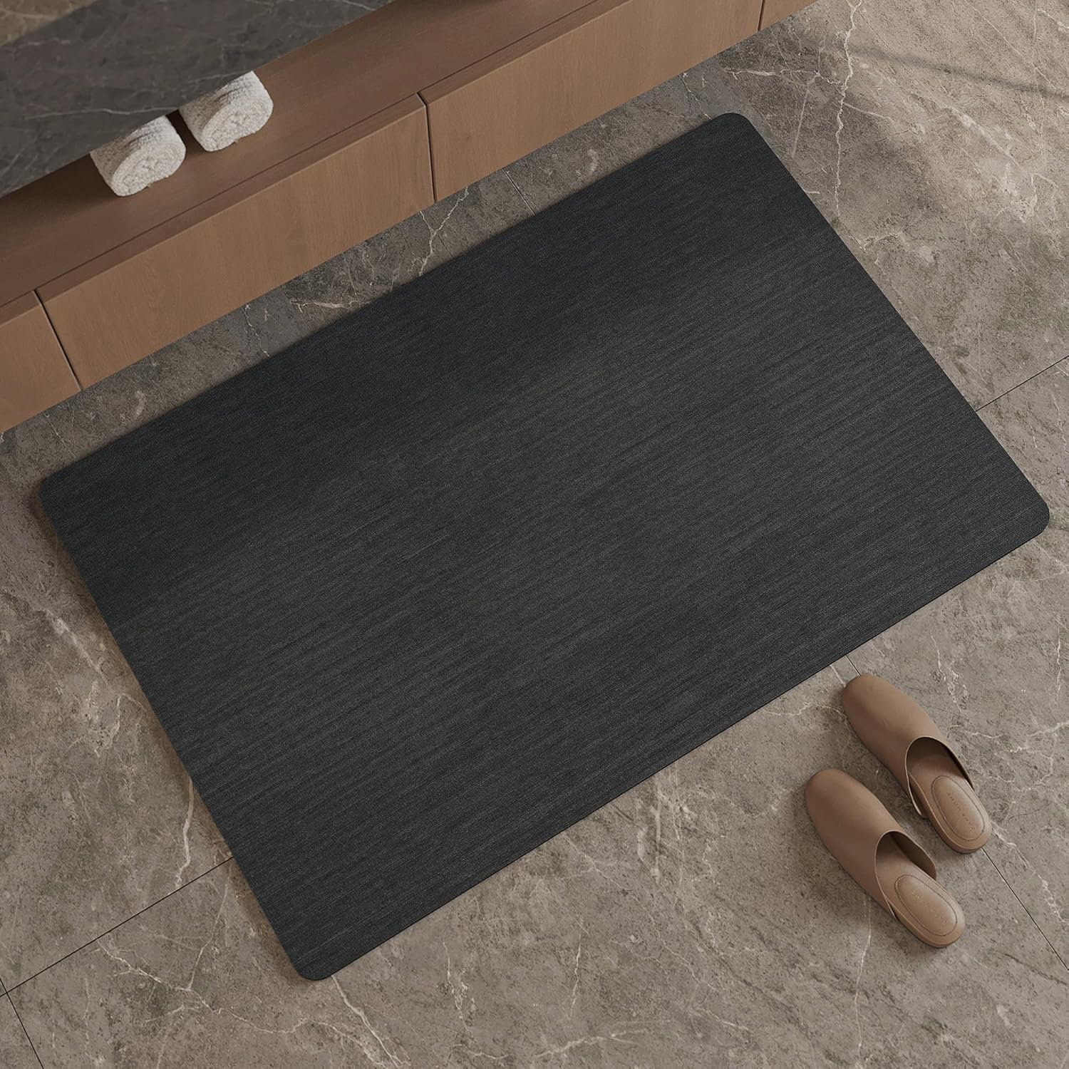 Light Grey Thin Non-Slip Bath Mat