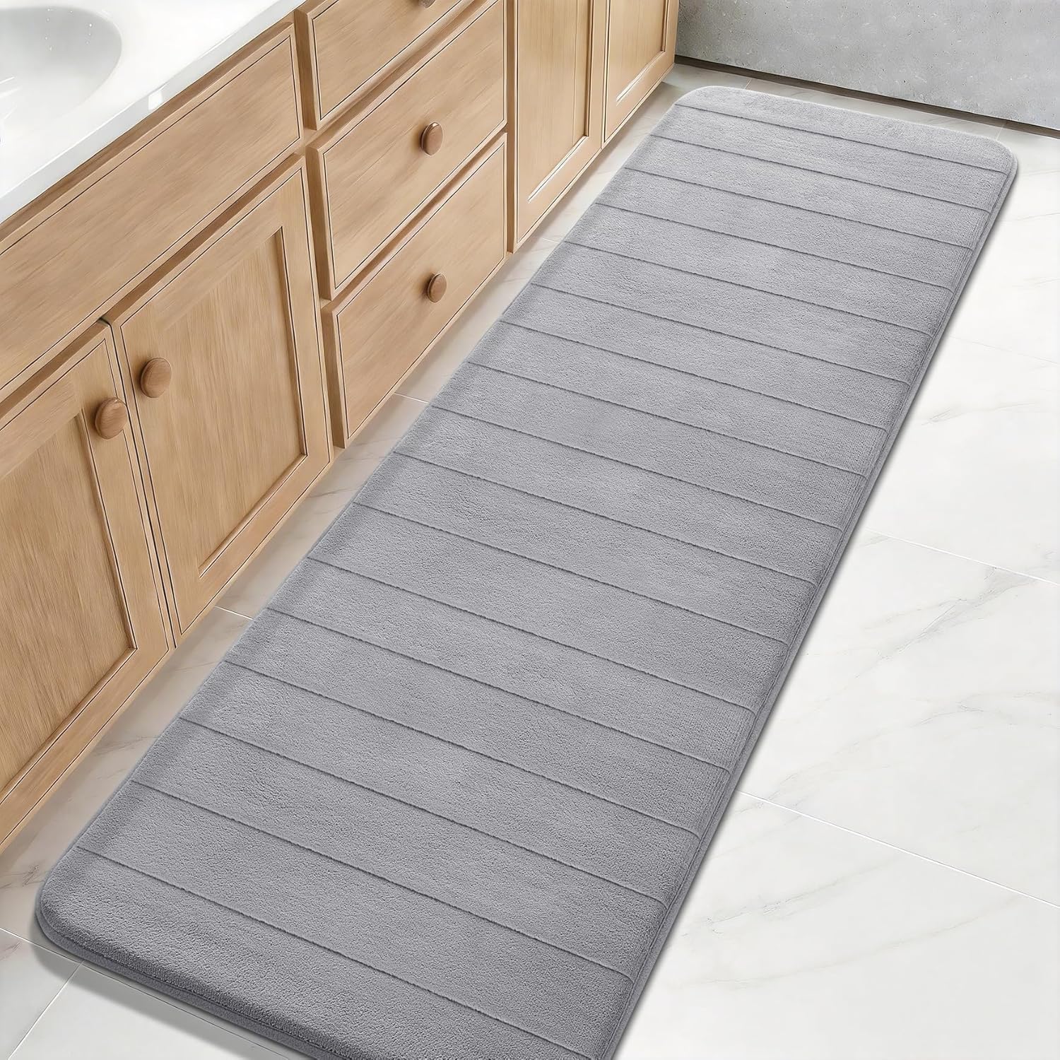 Grey Memory Foam Bath Mat